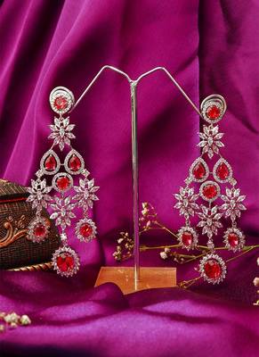Long Pink Earrings With Small Flowers 3