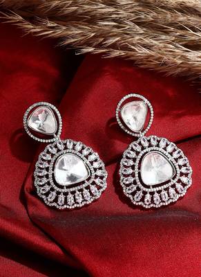White Stone Studded Earrings 1