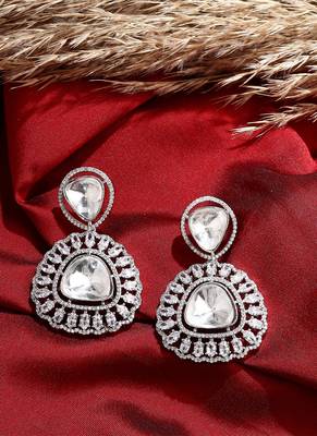 White Stone Studded Earrings 2