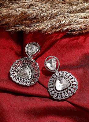 White Stone Studded Earrings 3