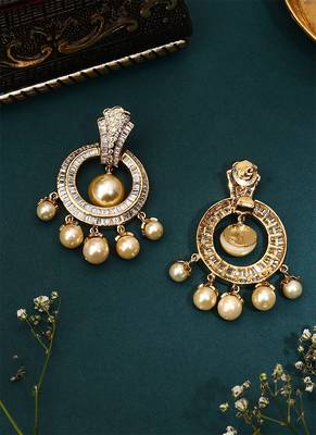Yellow Gold Circular Earrings 4