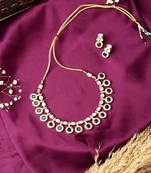 Green Round Necklace Set With Earrings