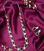 Green Necklace Set With Small Studs