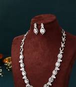 White Necklace Set With Small Studs