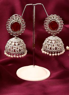 Red Pendant With Pair of Earrings 4