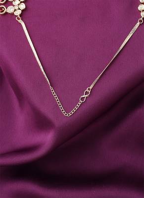 Pink American Diamond Necklace Set With Earrings 4