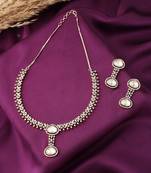 Round Necklace Set With Standard Earrings