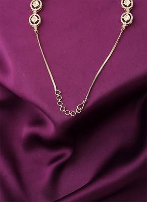 American Diamond Necklace Set With Pearl Drop 4
