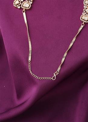 Dual Layered Necklace Set With Long Earrings 5