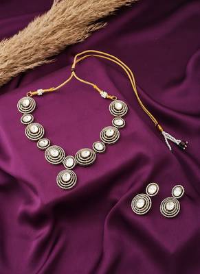 American Diamond Necklace Set With Earrings 1