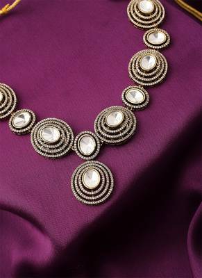 American Diamond Necklace Set With Earrings 4