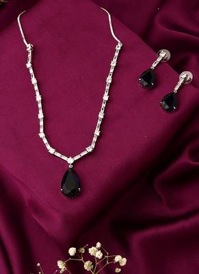 Azure Blue Necklace Set With Earrings 1