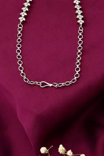 American Diamond Necklace Set With Pearl Drop