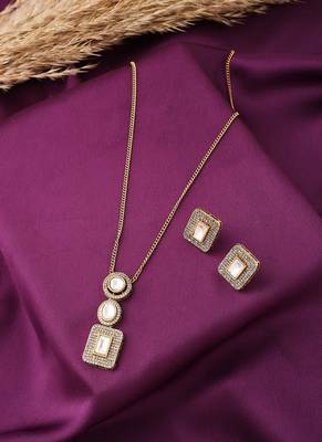 Necklace Set With Square Shape Earrings 1
