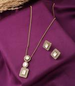 Necklace Set With Square Shape Earrings