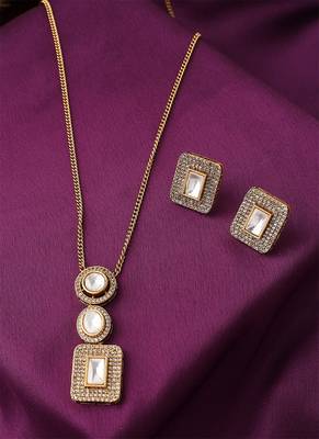 Necklace Set With Square Shape Earrings 2