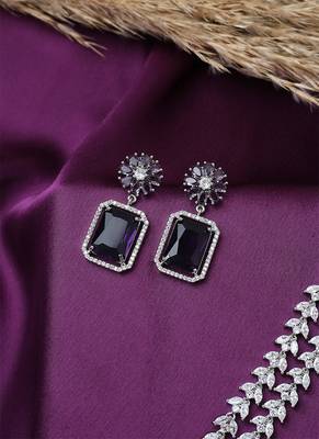 2 Layered Purple Necklace Set With Small Earrings 3