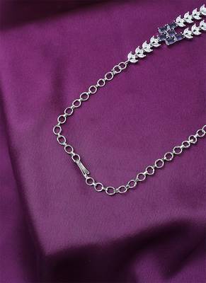 2 Layered Purple Necklace Set With Small Earrings 5