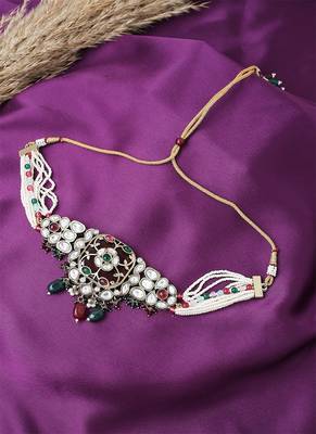 Multicolour Choker Set With Long Earrings 4