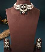 Multicolour Choker Set With Long Earrings