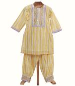 Yellow cotton  salwar suit set