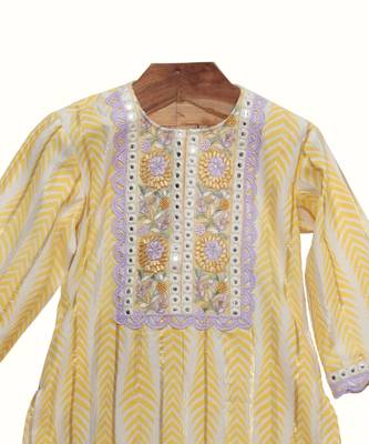 Yellow cotton  salwar suit set 2