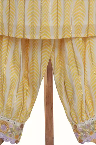 Yellow cotton  salwar suit set