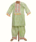 Light green cotton salwar suit set