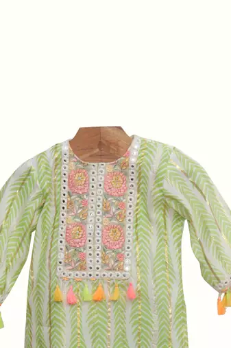 Light green cotton salwar suit set