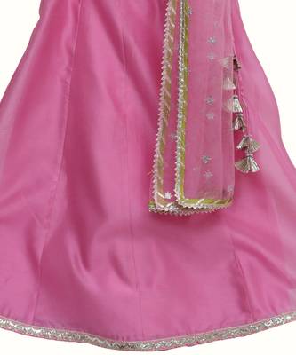 Light pink silk chanderi lehenga set 3