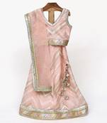 Baby pink chinon lehenga set