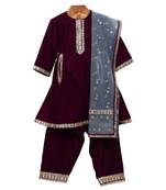 Purple velvet suit set