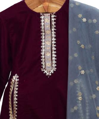 Purple velvet suit set 2