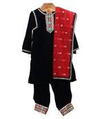 Black velvet suit set