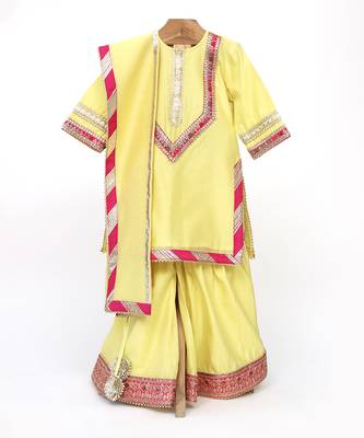 Yellow  chanderi  sharara set 1