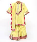 Yellow  chanderi  sharara set