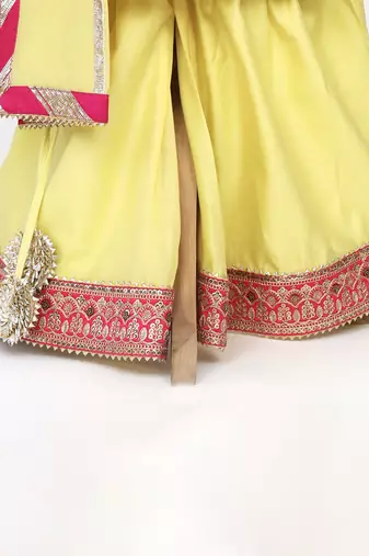 Yellow  chanderi  sharara set