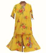 Yellow silk chanderi sharara set