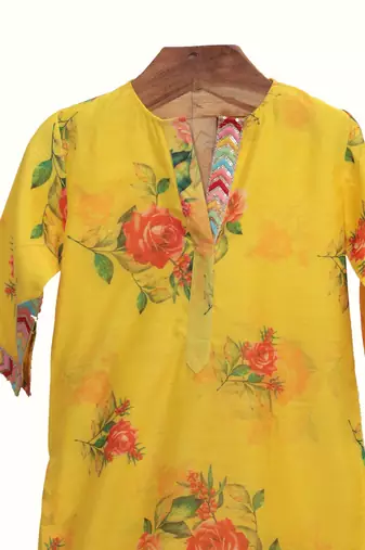 Yellow silk chanderi sharara set