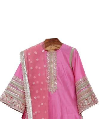 Pink silk chanderi sharara set 2