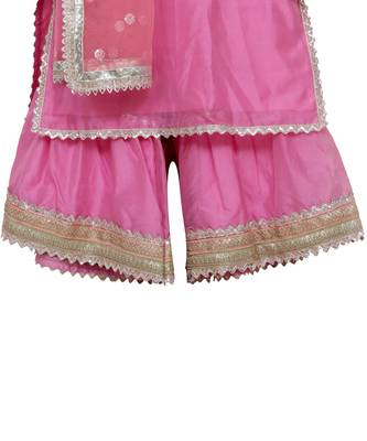 Pink silk chanderi sharara set 3