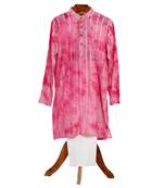 Pink printed cotton kurta pyjama set