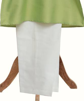 Green embroidered chanderi silk kurta pyjama set 2