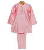 Pink plain cotton kurta pyjama set