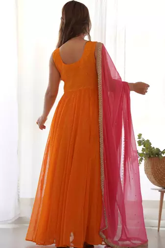 Yellow leheriya angrakha anarkali pant set with dupatta