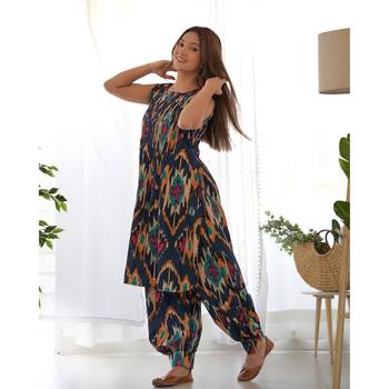Blue ikat co-ord set 1