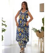 Blue ikat co-ord set