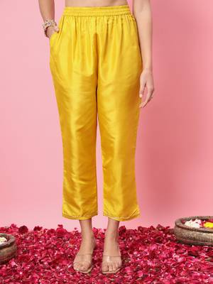   women kurta and trousers pant set silk blend 4