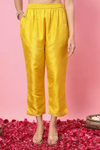   women kurta and trousers pant set silk blend