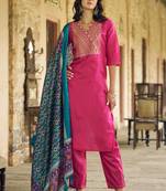   women kurta and trousers pant set silk blend